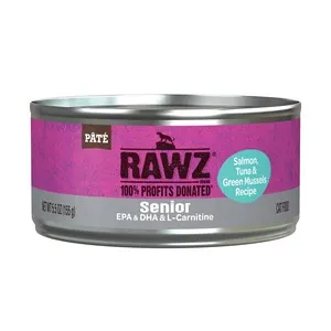 24/5.5oz Rawz Senior Salm,Tuna, Grn Cat - Dog/Cat Supplements